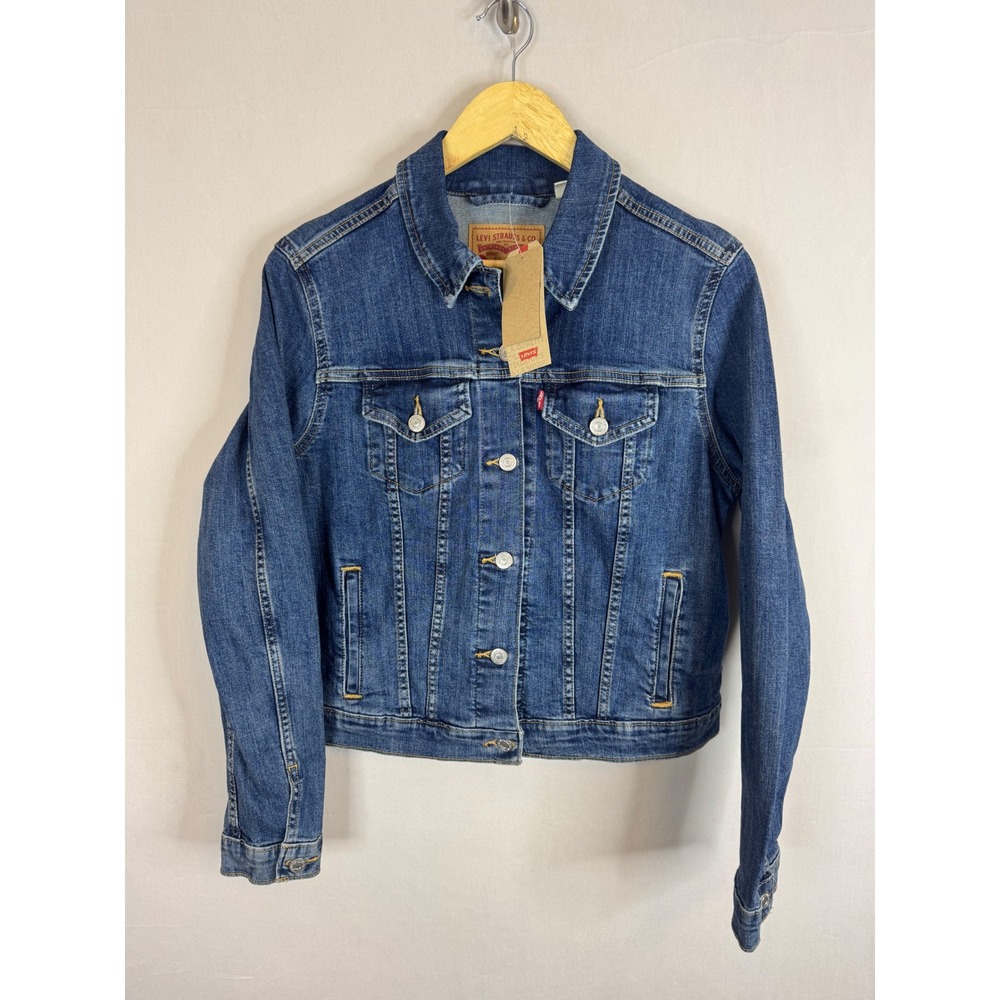 Levis Original Trucker Jacket Womens XL Blue Denim Button Front 29945-0014‎ NWT